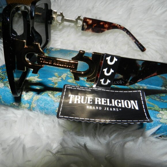TRUE RELIGION LOGO TURQUOISE UV SQUARE OVERSIZED SUNGLASSES 🎈HP🎉🎈🆕😮‍💨⚡🚚 - Picture 7 of 16